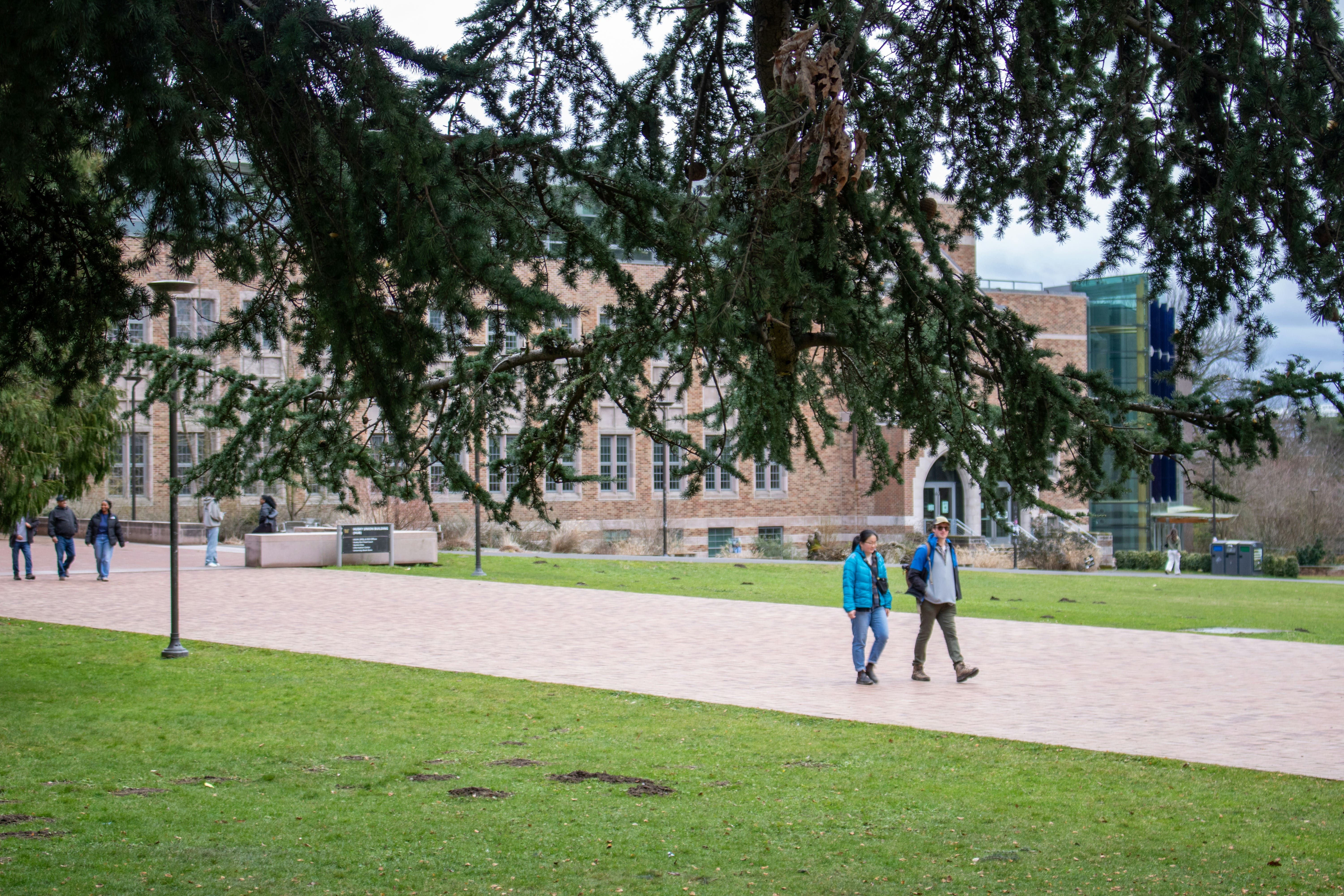 two students walking