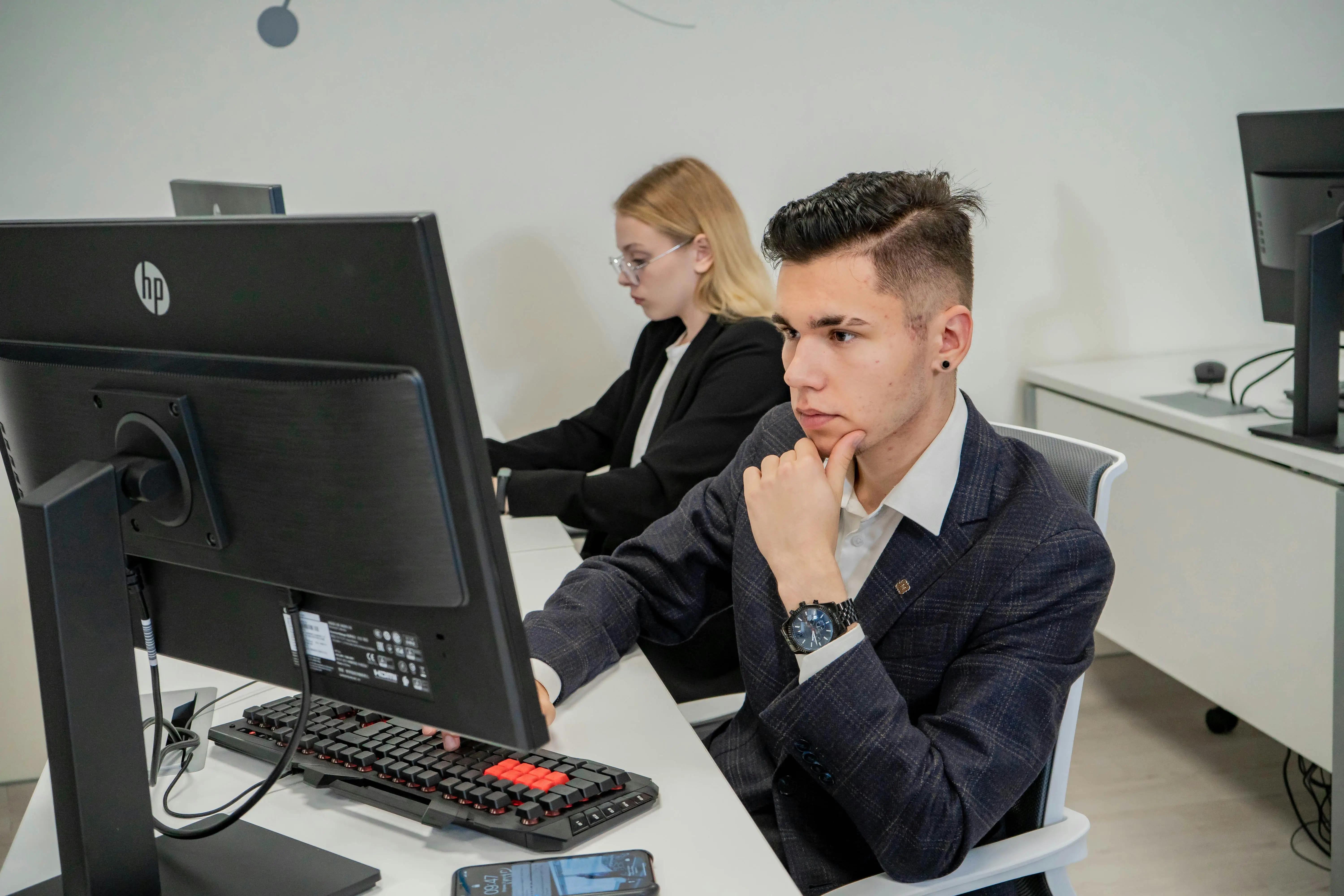student sitting at a work desk