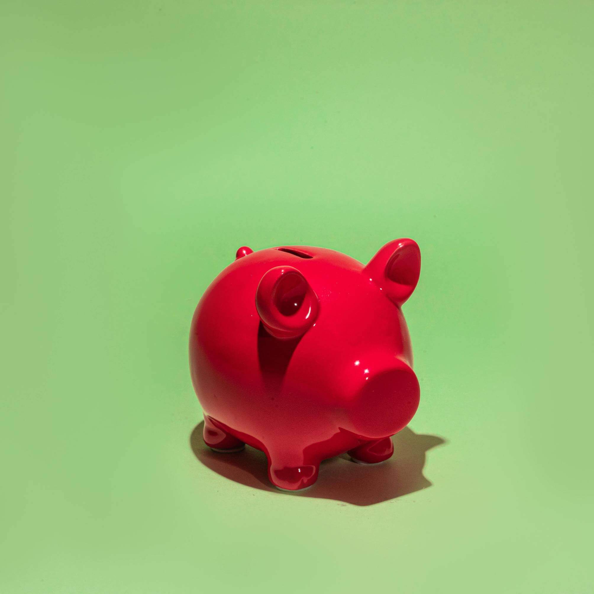 red piggy bank