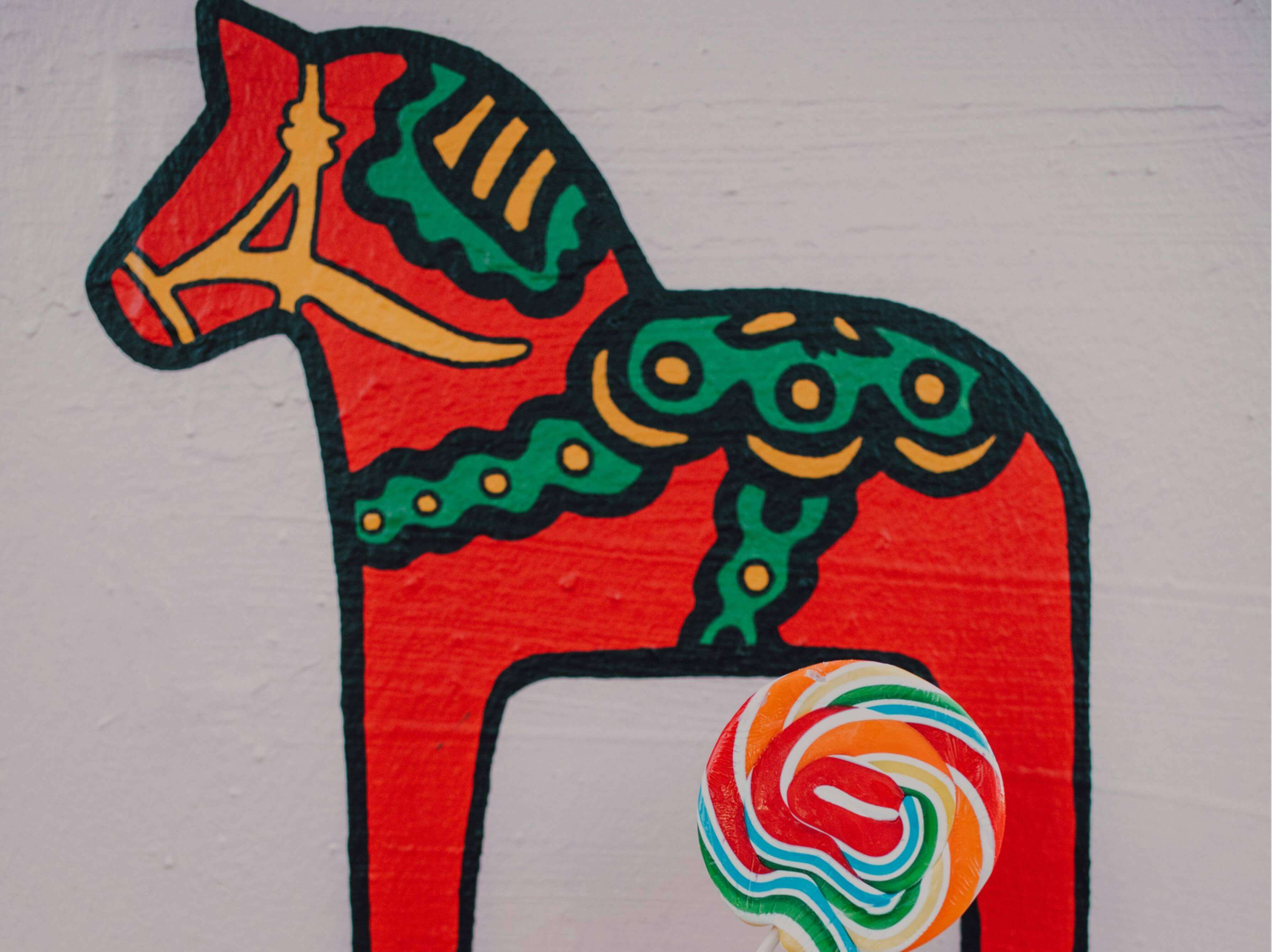 illustration of a red horse